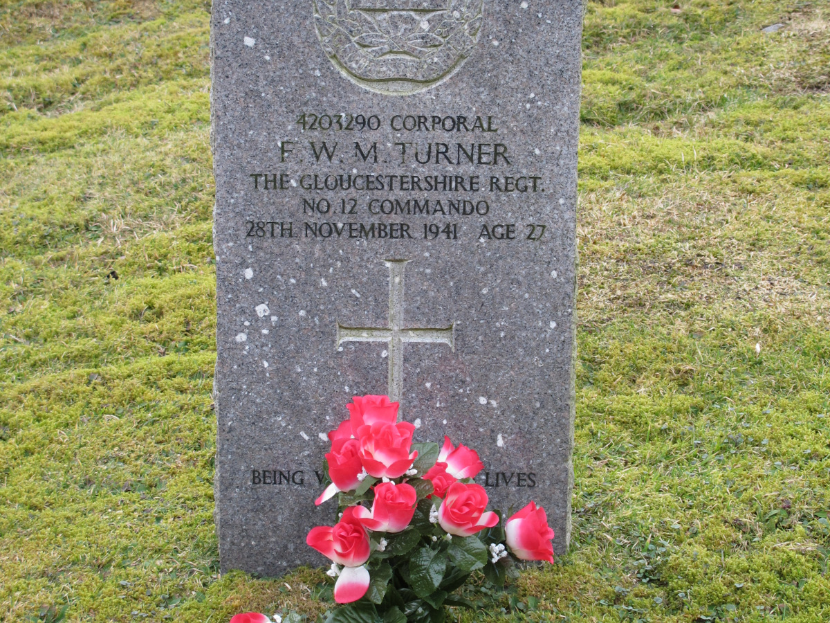 Photo of the Gravestone of Corporal F.W.M. Turner